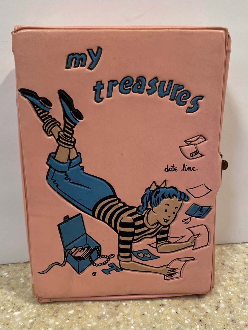 Vintage Pink 'My Treasures' Girl Jewelry Box
